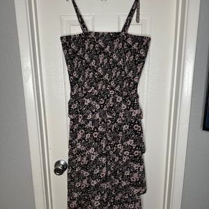 Floral Black and Pink Maxi Dress